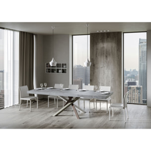 Table extensible 90x120/224 cm Volantis Premium Gris Béton cadre 4/C