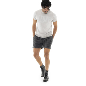 Pantaloncini da uomo non garzato in tessuto lavato Leone Old Wash