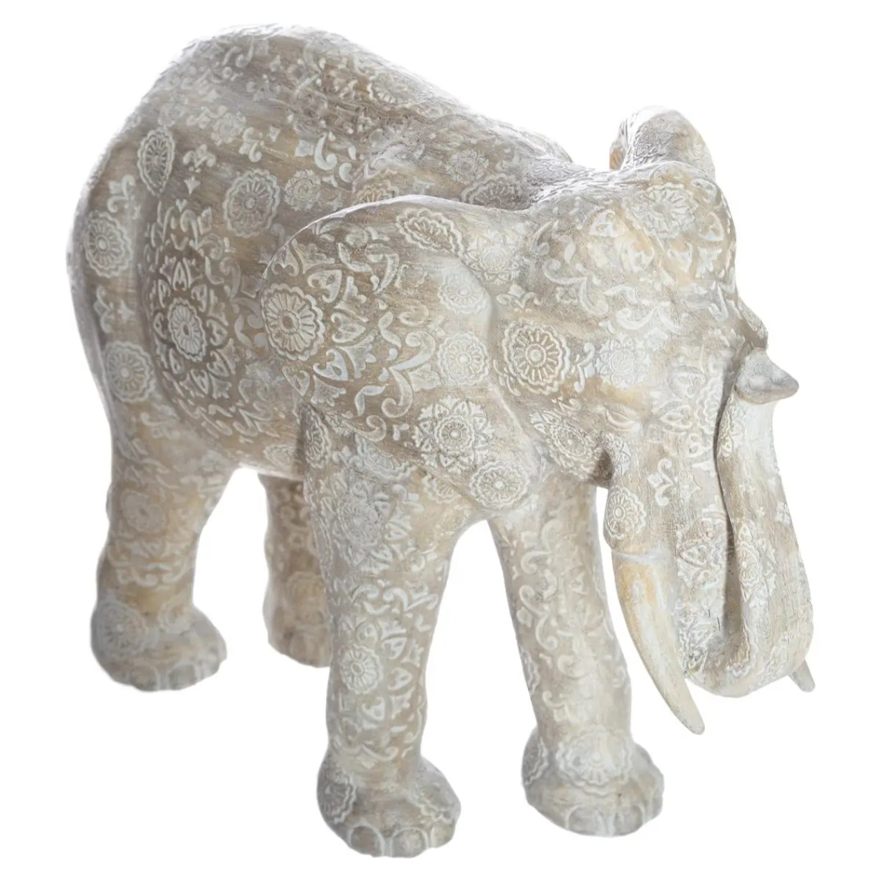 Eléphant Enzo H.21cm résine blanc
