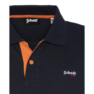 POLO SCHOTT NAVY/ORANGE