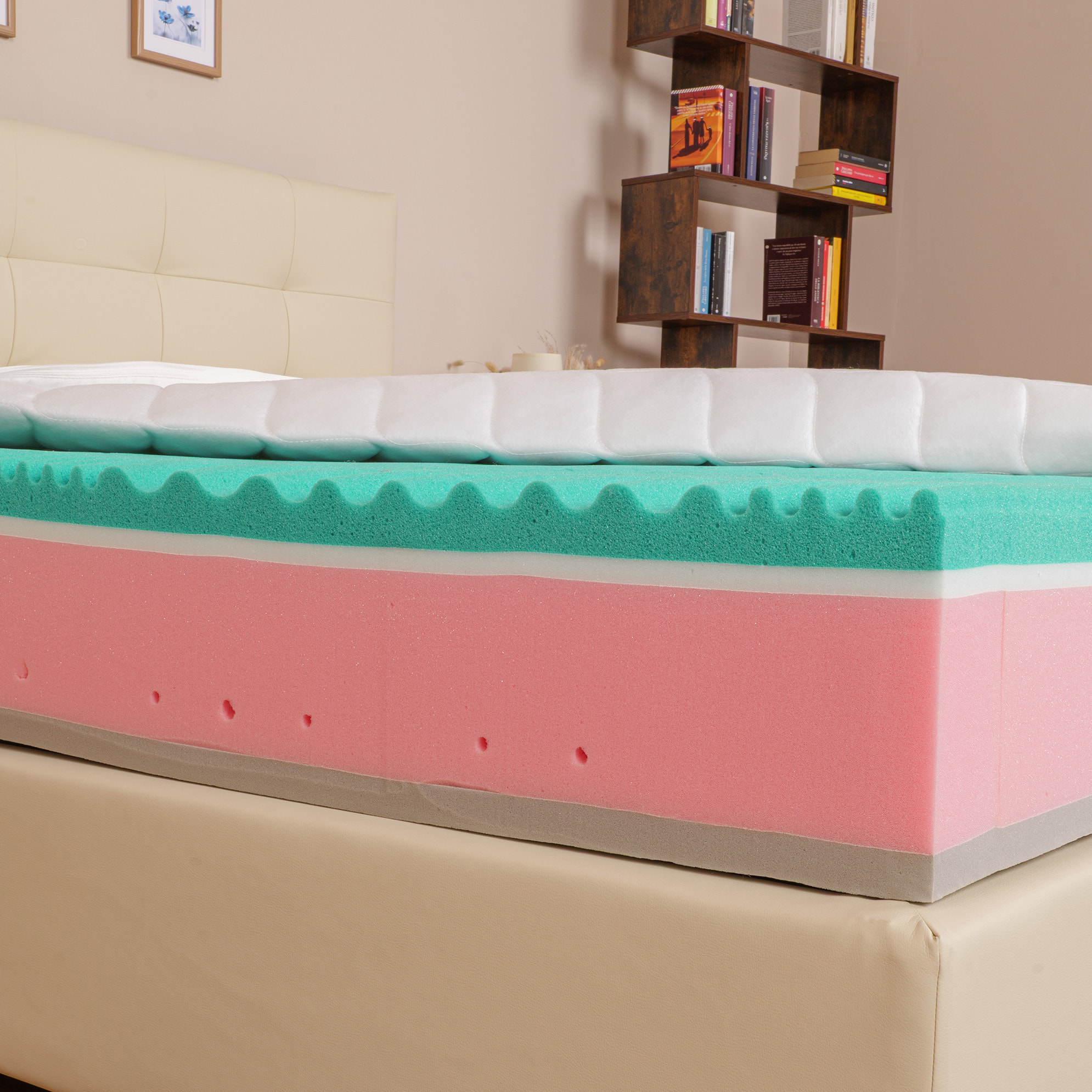 Materasso 800 Molle Insacchettate mod. QUANTUM SPRING Matrimoniale mis. 170x200 alto 25cm rivestimento sfoderabile - Sleepy Italy