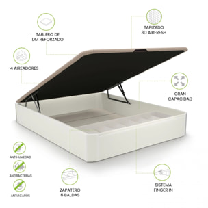 Canapé con zapatero 150x190 cm en blanco Luxury Plus 3D Blanco