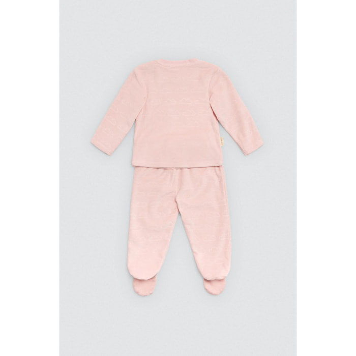 Completo neonato a maniche lunghe rosa Rainbowland