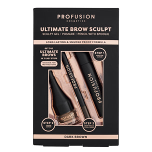 Ultimate Brow Sculpt - Kit Sourcils Châtain Foncé 3 Produits