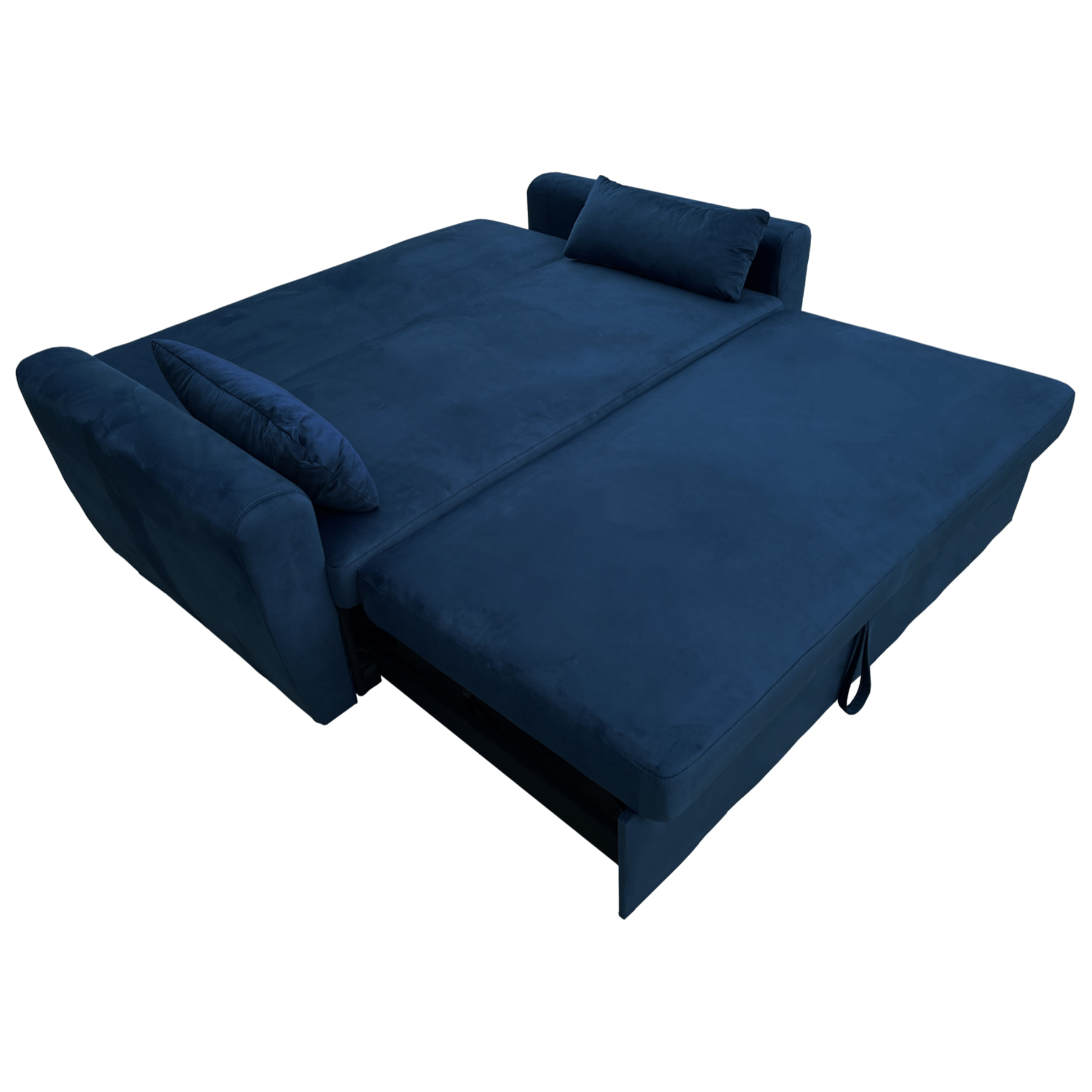 Canapé convertible en velours bleu 2 places MATT