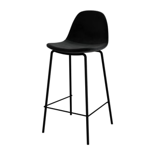 Lot de 2 chaises pour îlot central 65 cm en velours noir - Henrik