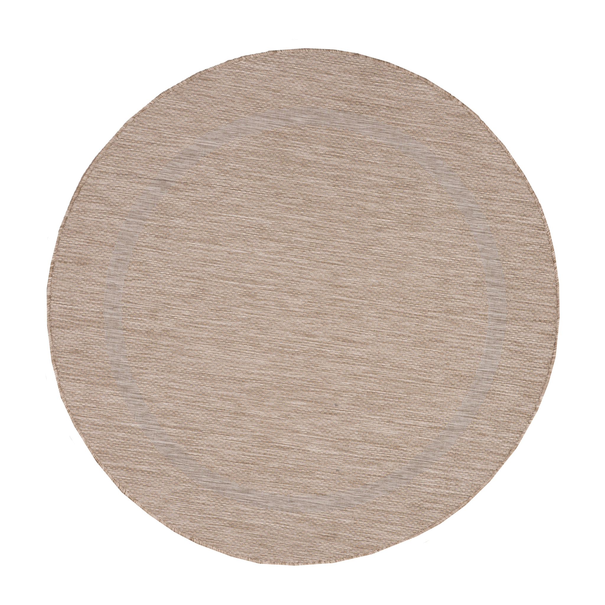 FARO - Tapis rond intérieur extérieur à motif Beige
