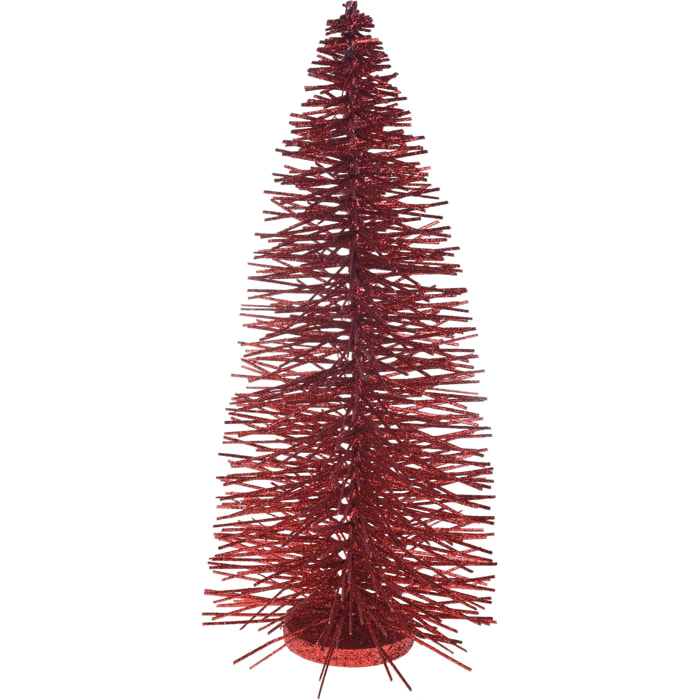 Albero artificiale con Glitter Pvc - Pezzi 1 - Colore Rosso - 17x35Hx17cm - Bianchi Dino