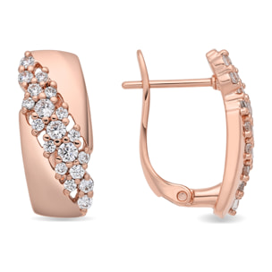 Pendientes Dibras acabado oro rosa 18k