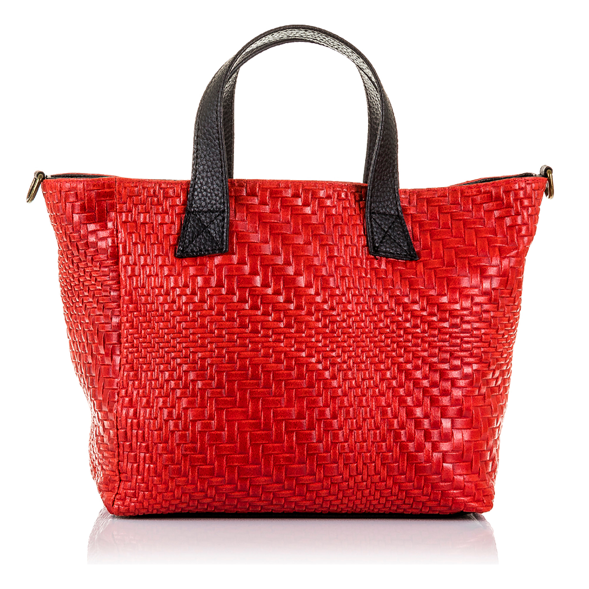 Cassandra Borsa tote Donna.Pelle autentica Camoscio Inciso Intrecciato