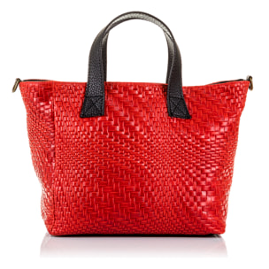 Cassandra Borsa tote Donna.Pelle autentica Camoscio Inciso Intrecciato