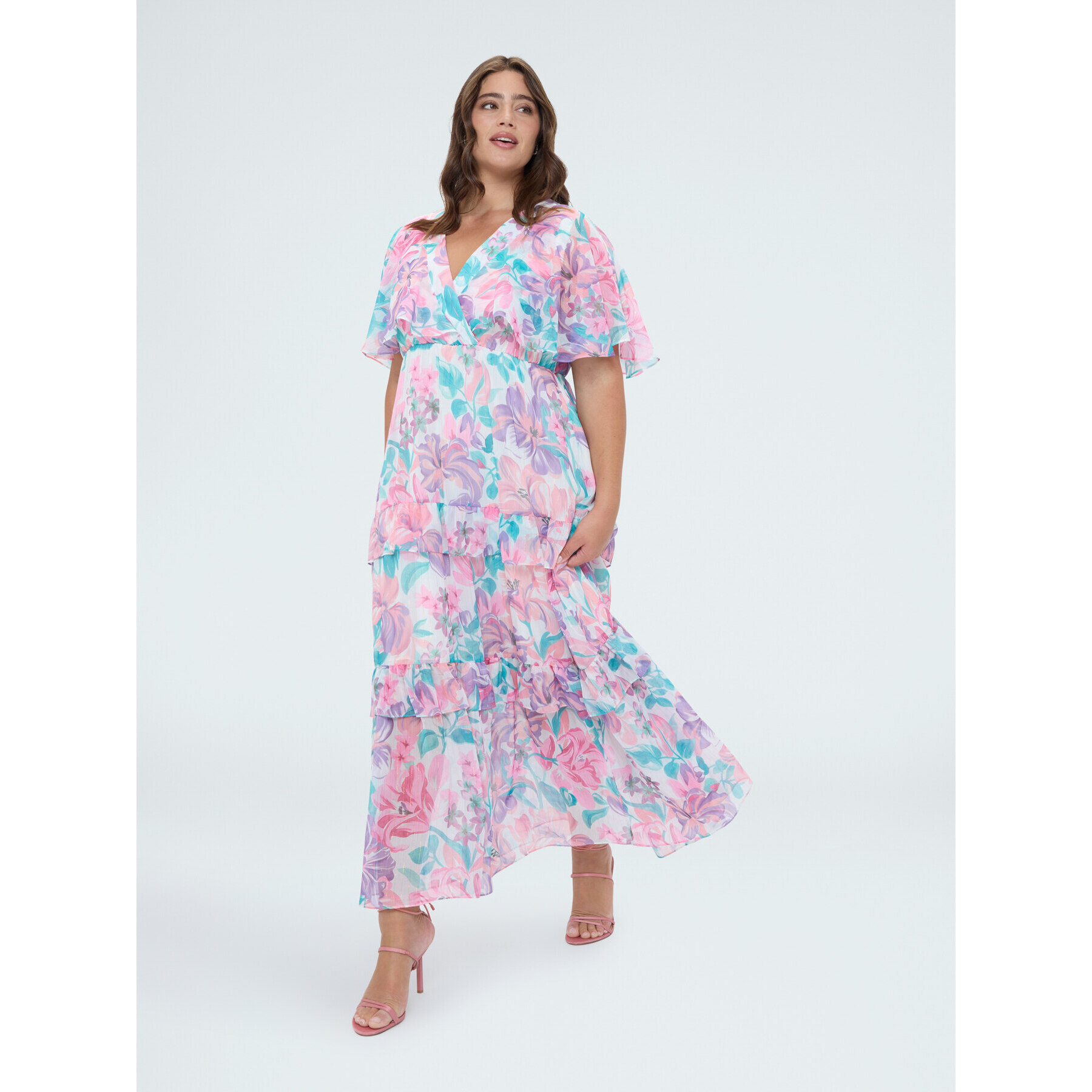 Fiorella Rubino - Vestito floreale in georgette - Rosa
