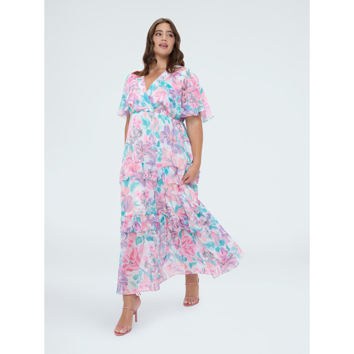 Fiorella Rubino - Vestito floreale in georgette - Rosa