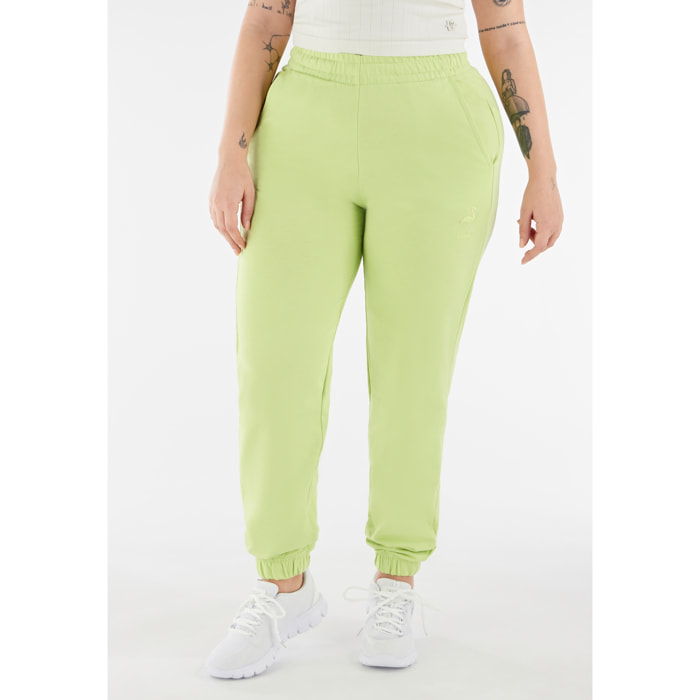 Joggers in felpa leggera con patch fenicottero in tono