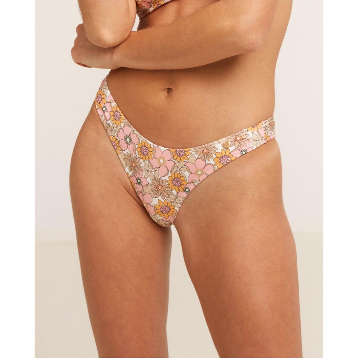 Braga de bikini en forma de V con estampado de flores