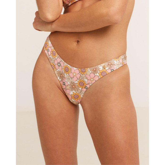 Braga de bikini en forma de V con estampado de flores