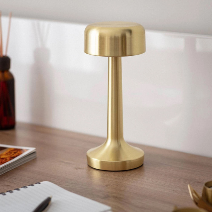 Lampe de table intérieur LED métal doré Ø9cm David