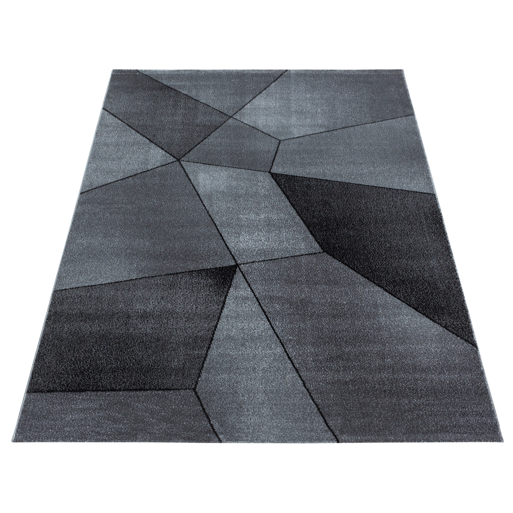 BETA - Tapis de salon à motif géométrique gris
