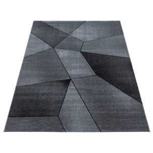 BETA - Tapis de salon à motif géométrique gris