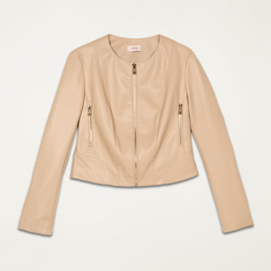 Oltre - Short crew neck jacket - Beige