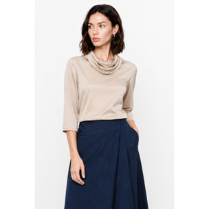 Kocca - Blusa in viscosa con scollo ad anello e maniche a 3/4 Donna