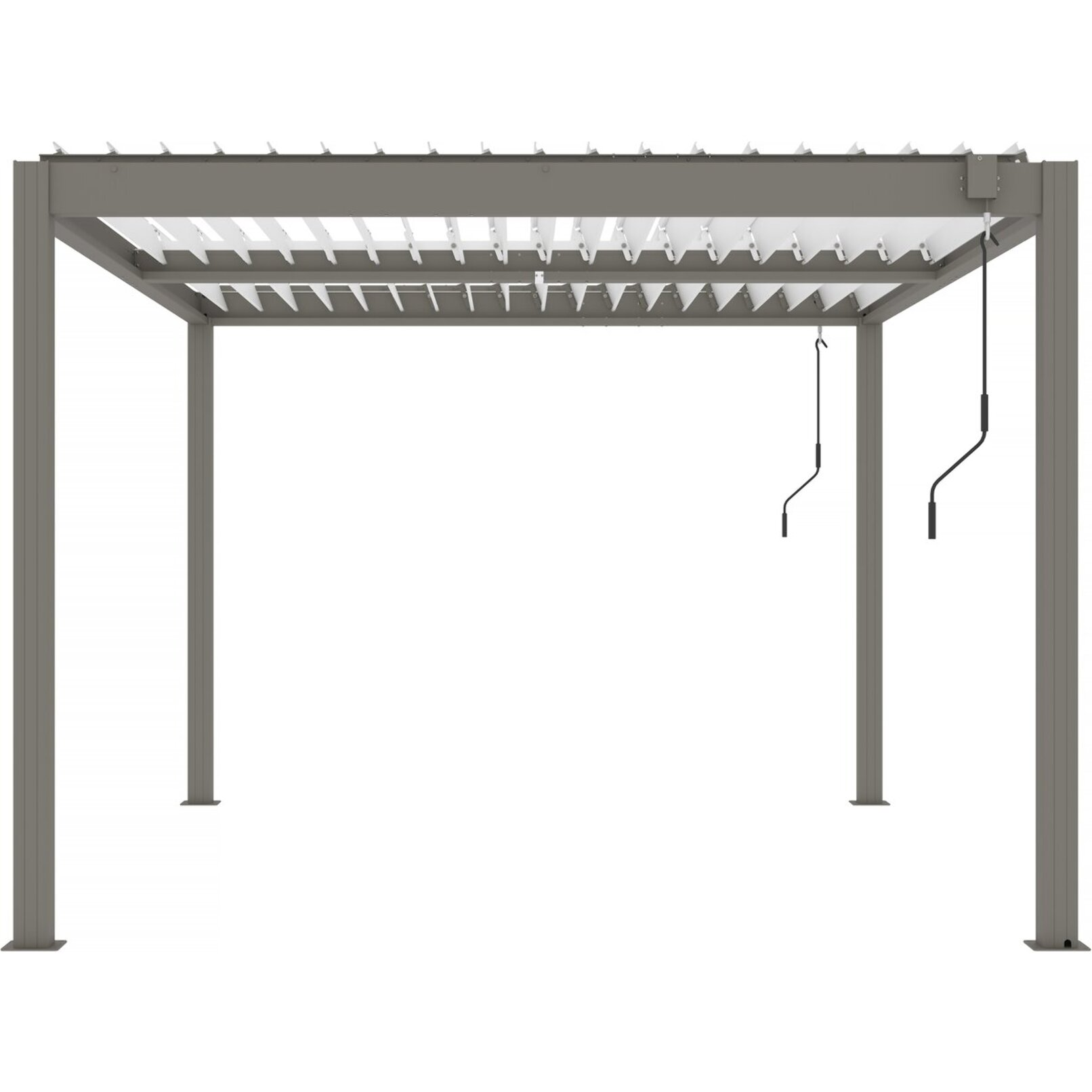 Pergola bioclimatique avec led "Windsor" en aluminium 3 x 4 - Taupe