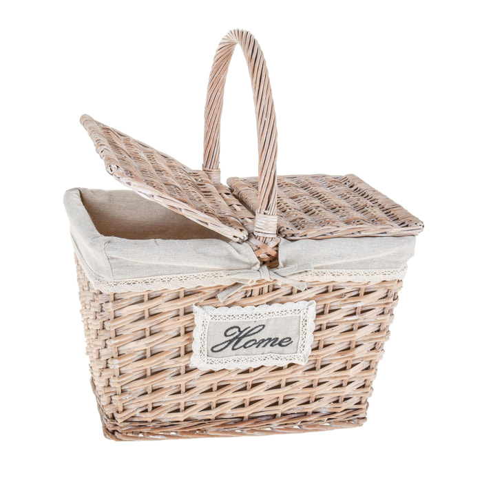 Paniere Rettangolari Home In Vimini. Larghezza 40 Cm - Pezzi 1 - 40X48X38cm - Colore: Altro - Bianchi Dino - Cesteria