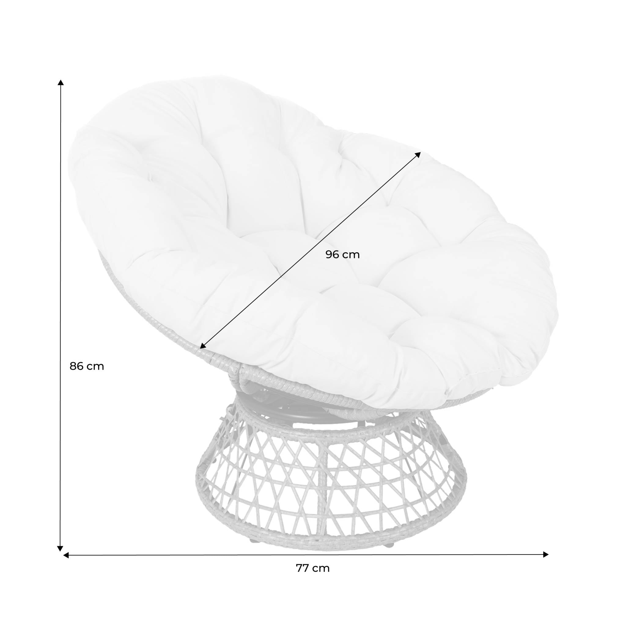 Fauteuil papasan polyrotin rotatif. loveuse outdoor/indoor Ø96cm