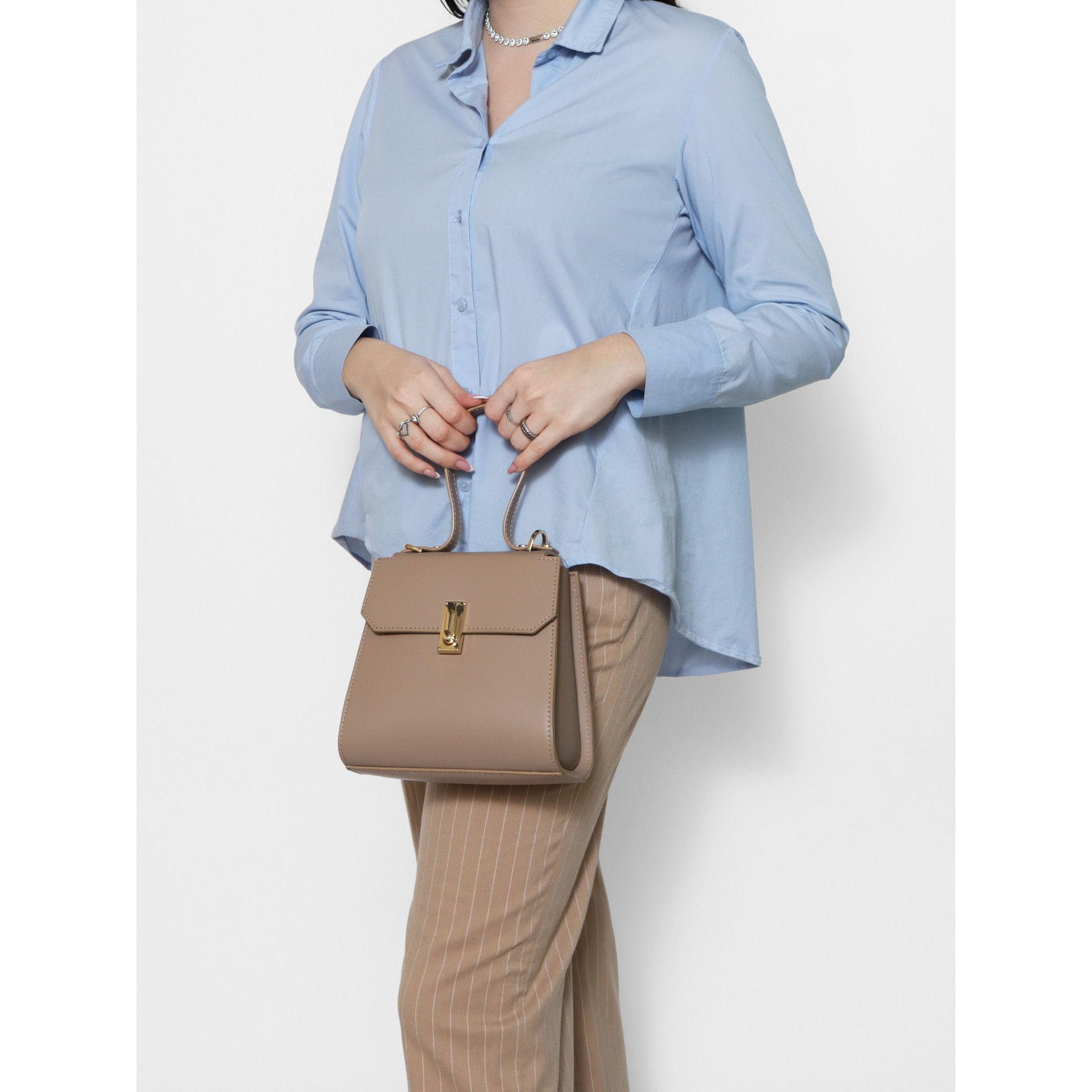 Borsa a mano da donna - Modello False - 100% pelle - 20.0 x 18.0 x 10.0 cm