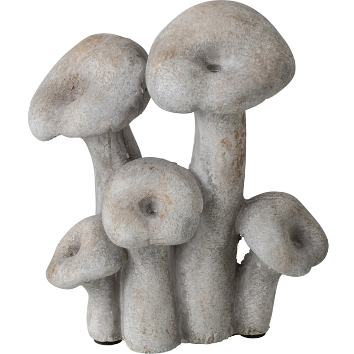 J-Line Lot De 5 Champignon Ciment Beige Clair