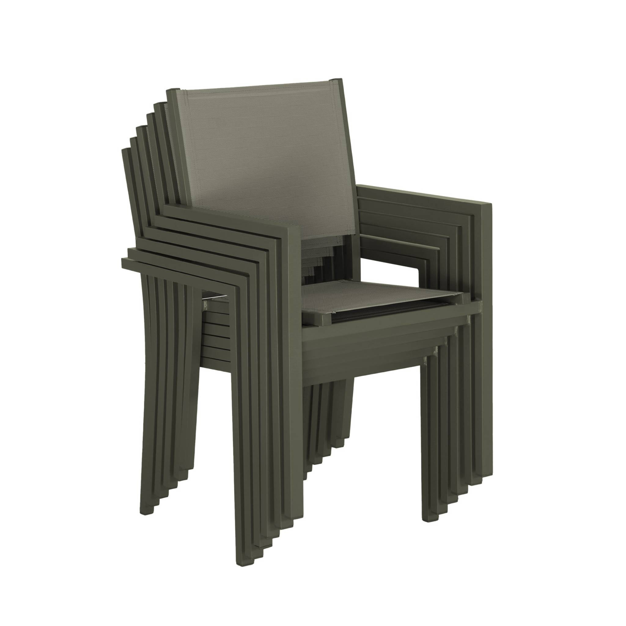 Table de jardin aluminium + 6 assises CAPUA 150