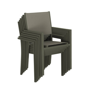 Table de jardin aluminium + 6 assises CAPUA 150