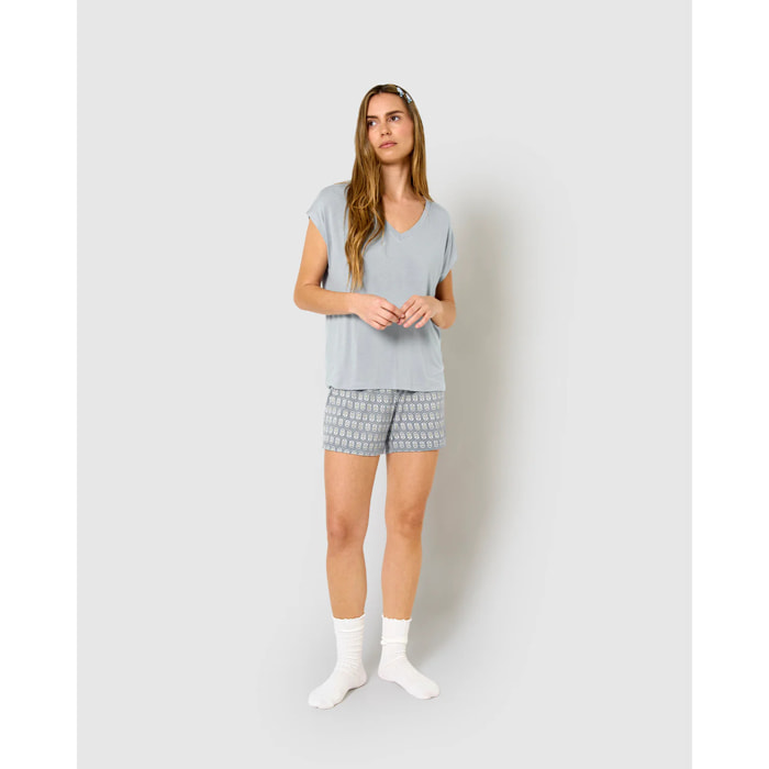 Pijama corto viscosa frodo agua marina
