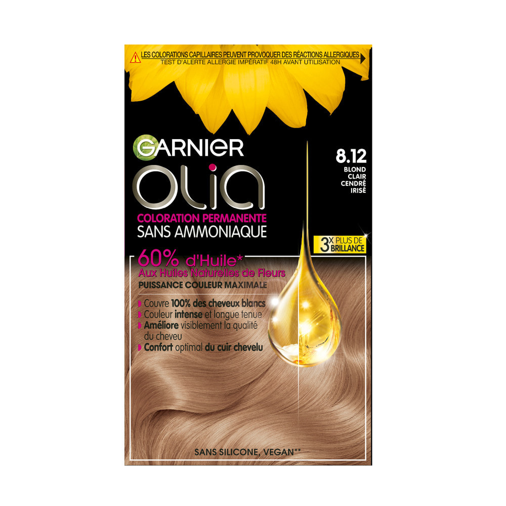 Garnier Olia Coloration 8.12 Blond Clair Cendré Irisé 120g