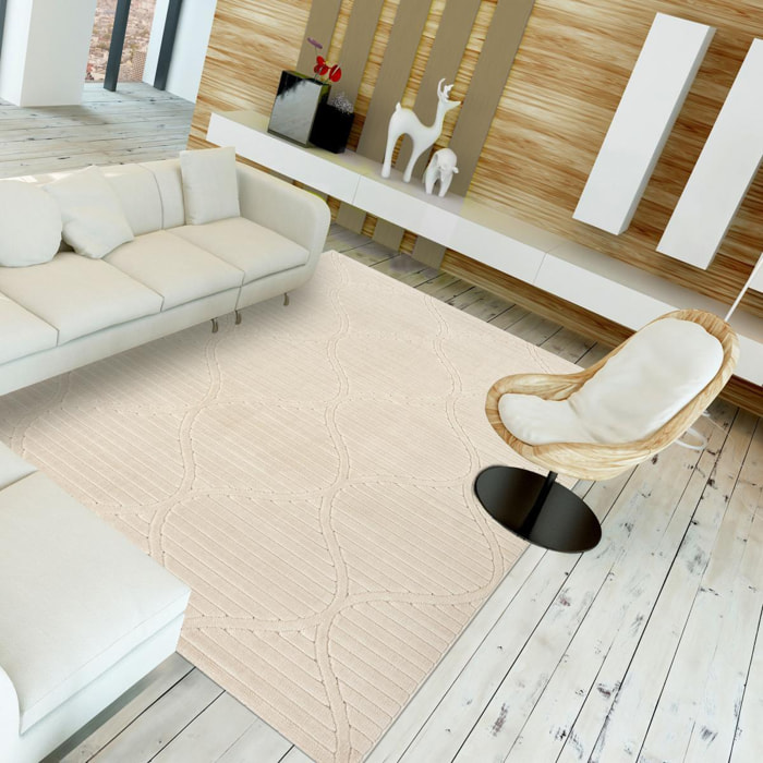 Tapis intérieur extérieur en relief ton sur ton TIHE