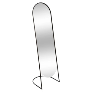 Miroir sur pied noir métal noir H140cm
