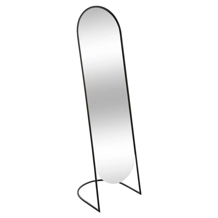Miroir sur pied noir métal noir H140cm