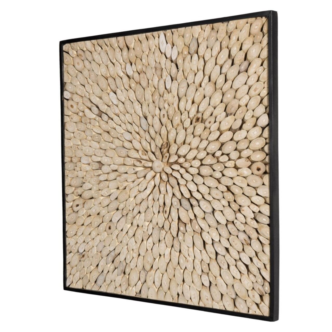 SAM - Décoration murale carrée 100x100cm bois branches Teck nature