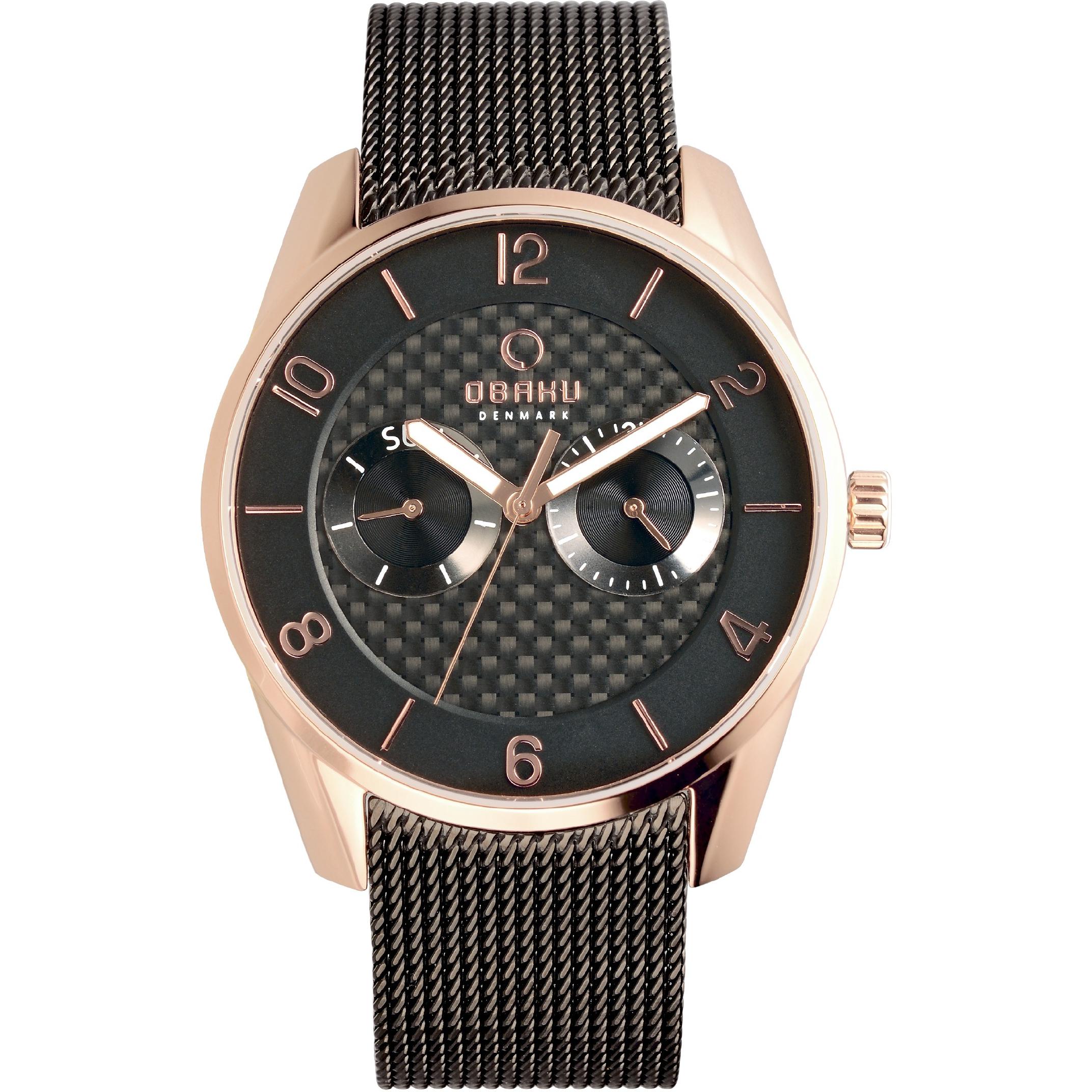 Orologio OBAKU nero-acciaio-tose gold