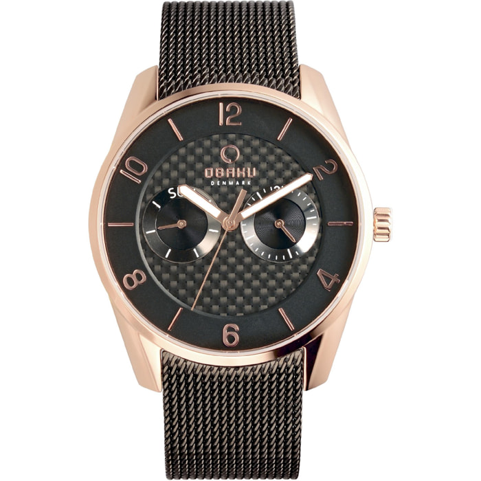 Orologio OBAKU nero-acciaio-tose gold