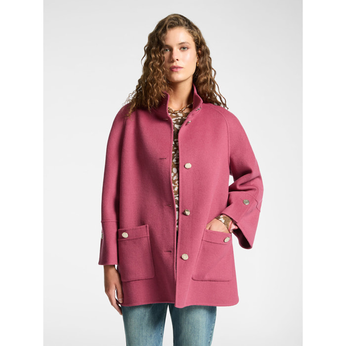 Elena Mirò - Cappotto corto in tessuto double - Fucsia