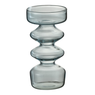 J-Line vase Luna - verre - bleu - small - 14 cm de hauteur