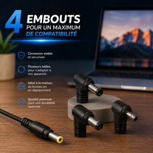 Chargeur ordinateur portable TRUST 90W pour PC portable HP MAXO