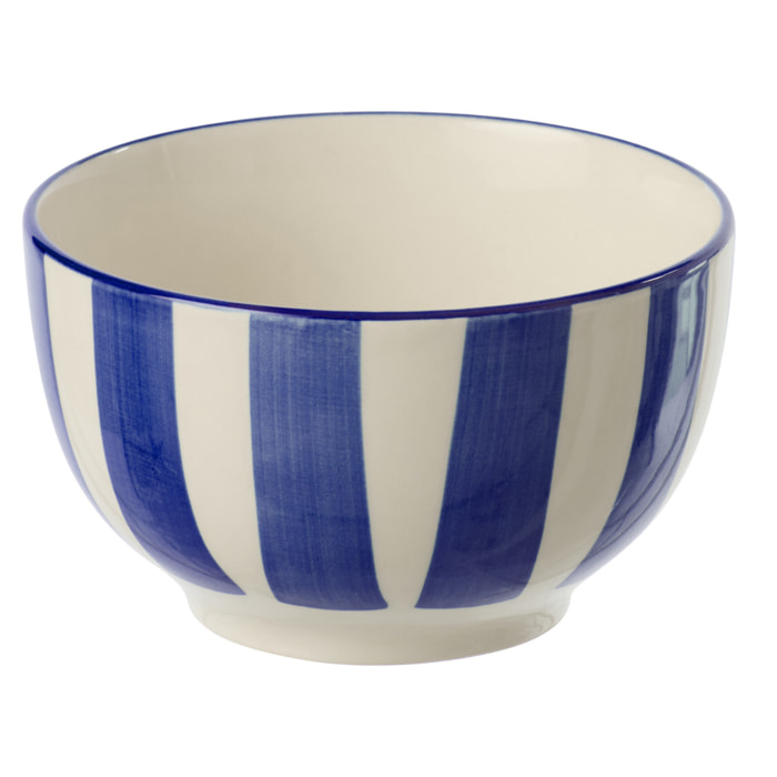 J-Line Bol Ligné - céramique - bleu/blanc - 6 pièces