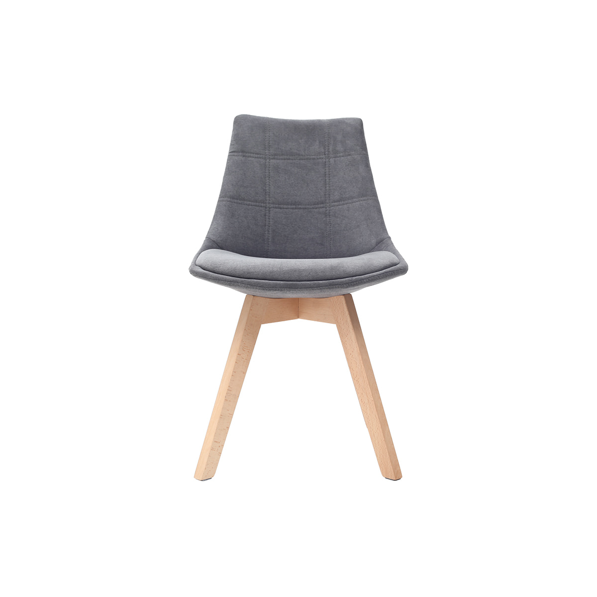 Chaises scandinaves en tissu gris foncé et bois clair (lot de 2) MATILDE