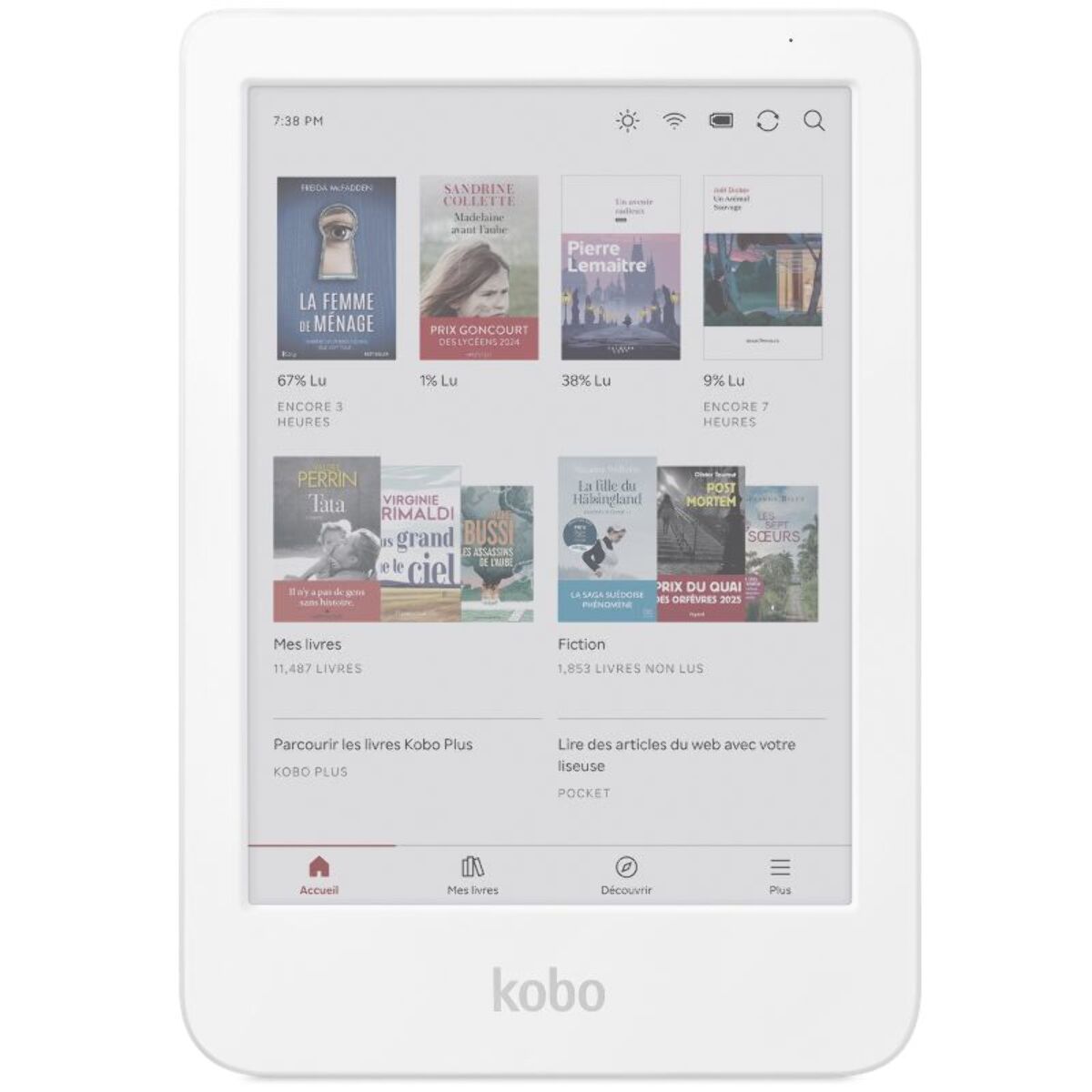 Liseuse eBook KOBO Clara Colour Blanche