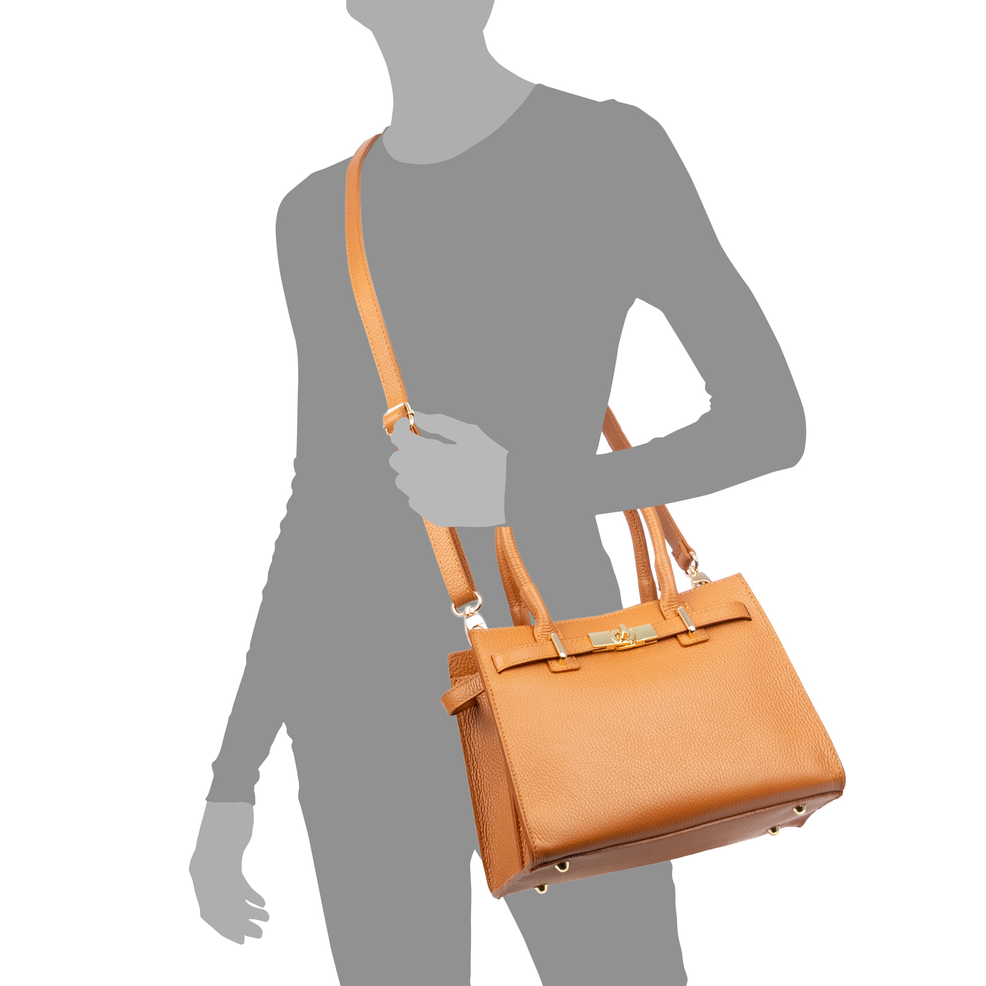 Banari borsa tote donna. Pelle autentica finitura Dollaro.