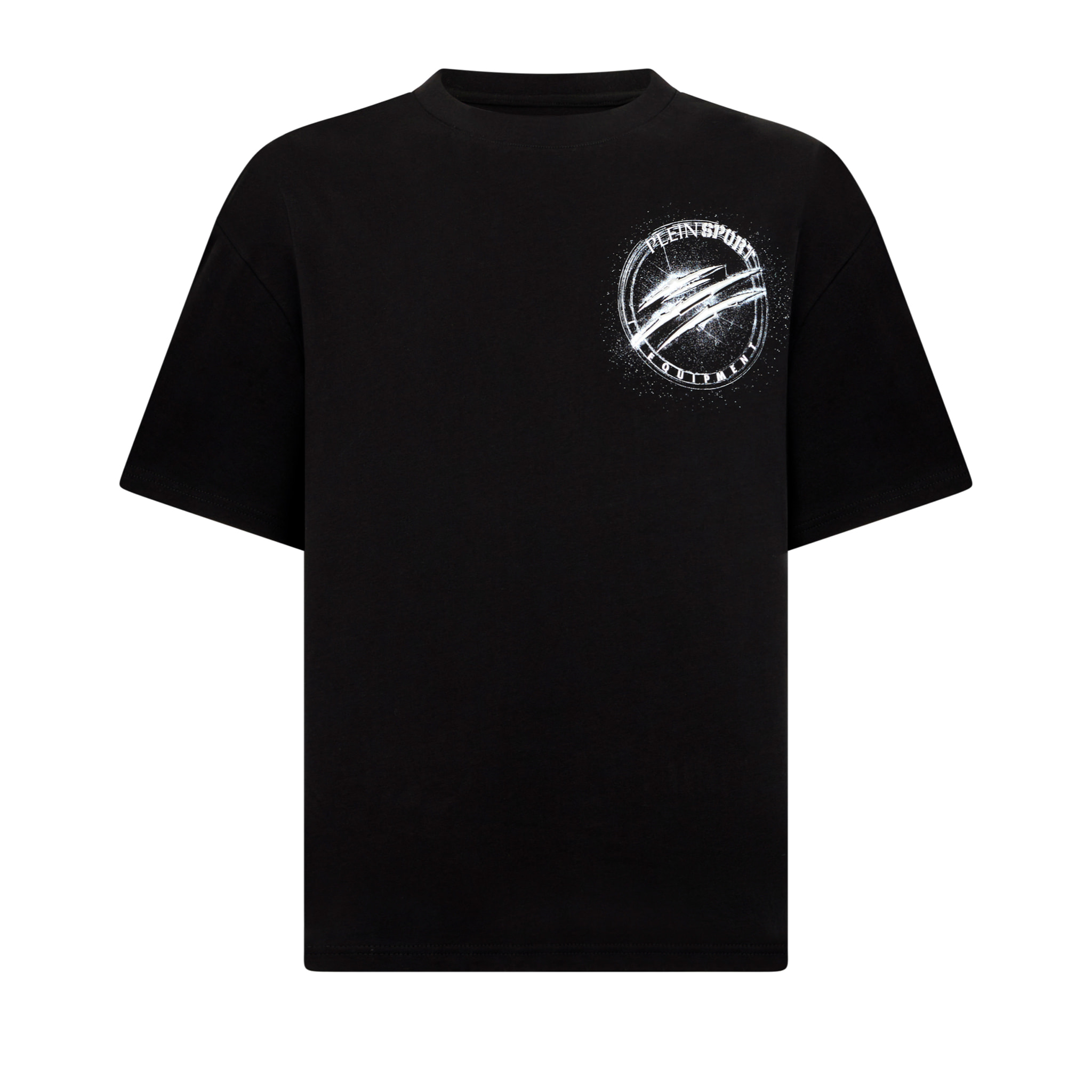 PLEIN SPORT Round Neck T-Shirt Chrome Scratch Edition