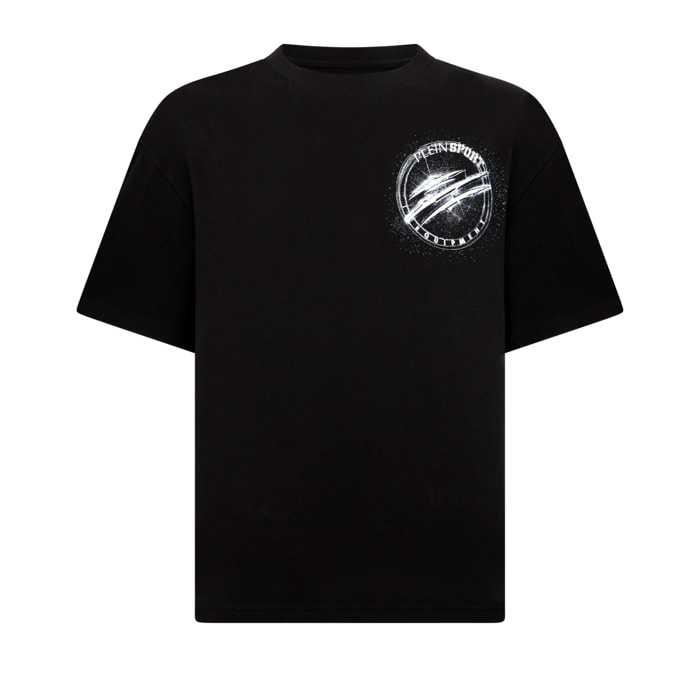 PLEIN SPORT Round Neck T-Shirt Chrome Scratch Edition
