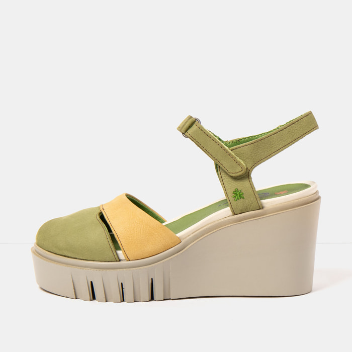 Sandalia de cuña 2083 NOBUCK LIKEN-HONEY/ CATANIA color Liken-honey